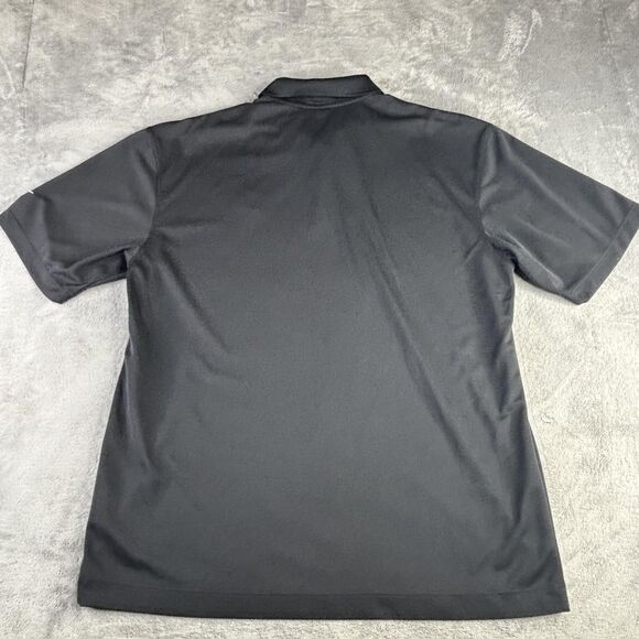 Nike Golf Polo Shirt Mens Large Black Pique Dri-FIT Blue Tree Logo 363807-010 - Picture 8 of 10